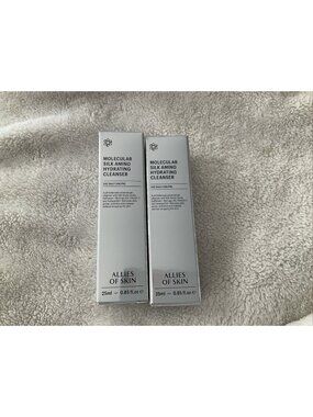 Allies Of Skin Molecular Silk Amino Hydrating Cleanser LOT 2 x 25ml / .85 oz NIB